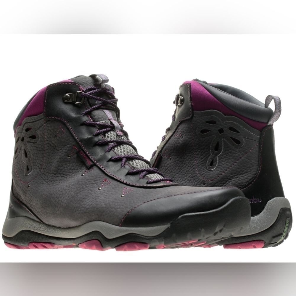 Jambu Vista Hyper Grip Charcoal Raspberry Nubuck Leather Hiking Boots 8.5‎
